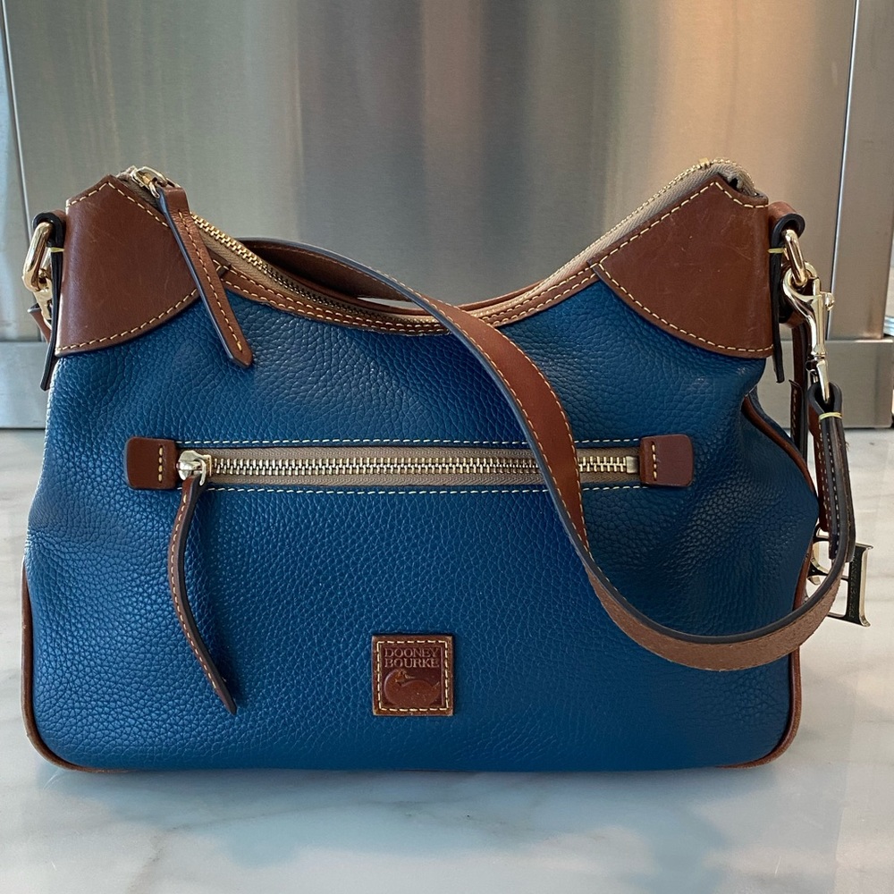 Dooney Burke Pebble Grain Small Hobo in Jeans (color)